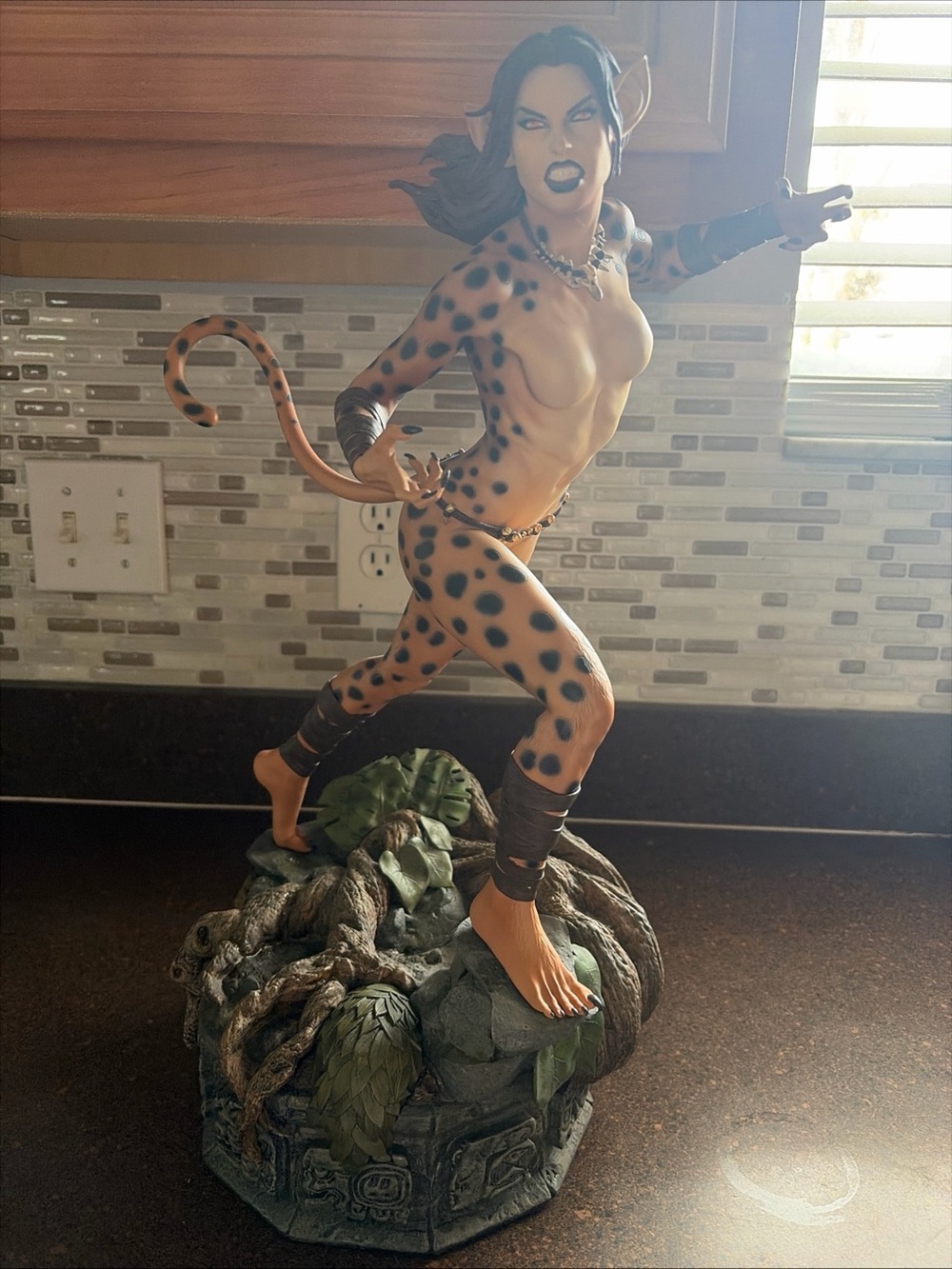 DC Comics Cheetah Sculpted Home Art Figure - Tan with Black Spots
